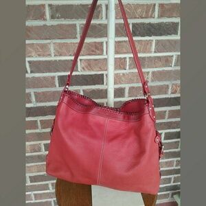 Tignanello Red Leather Shoulder Bag